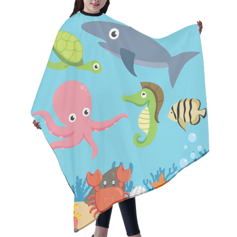 Personality  Ocean Vector Collection Design Hair Cutting Cape