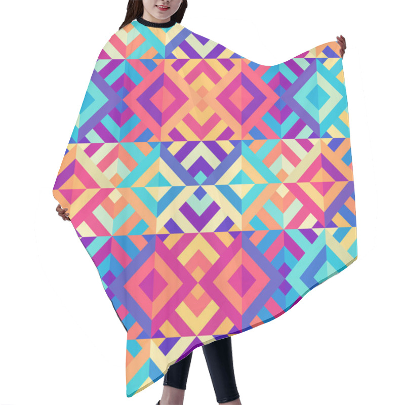 Personality  Abstract Seamless Tileable Pattern. Triangles Aztec Background. Vector Image. Hair Cutting Cape