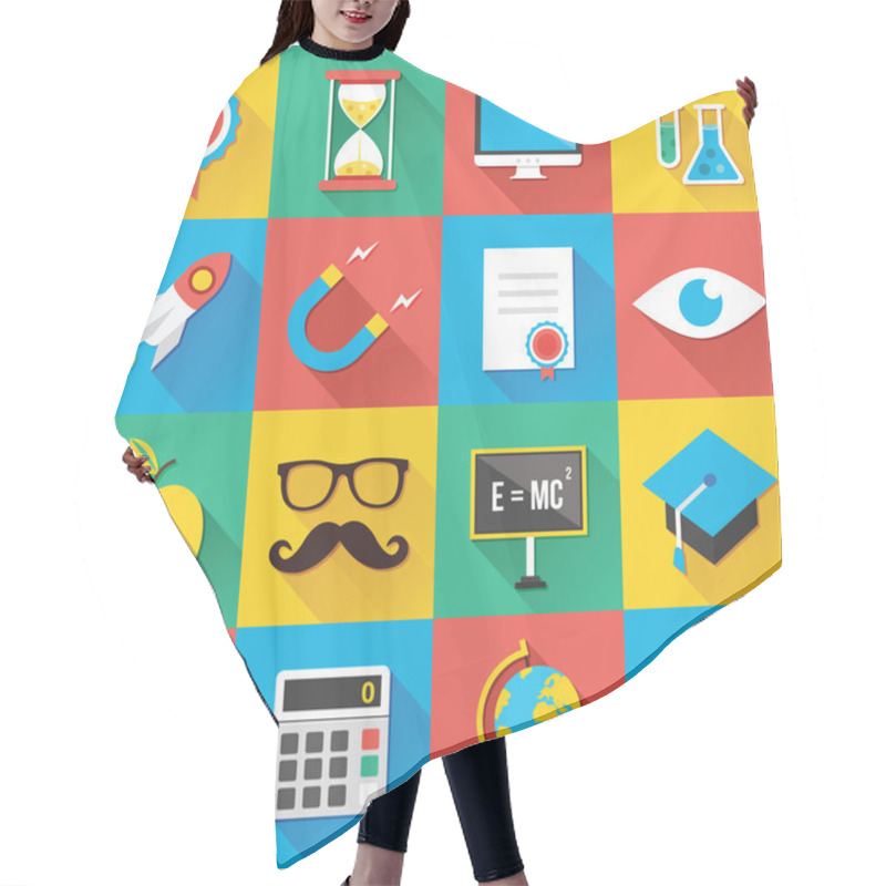 Personality  Modern Flat Icons For Web And Mobile Applications Set 2 Hair Cutting Cape