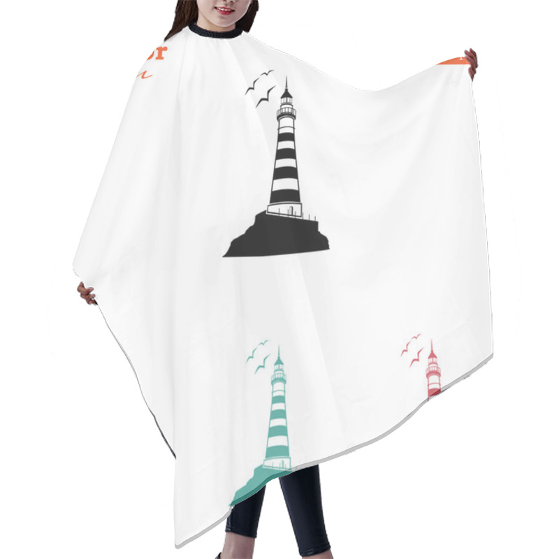 Personality  Nautical Lighthouse Icons Hair Cutting Cape