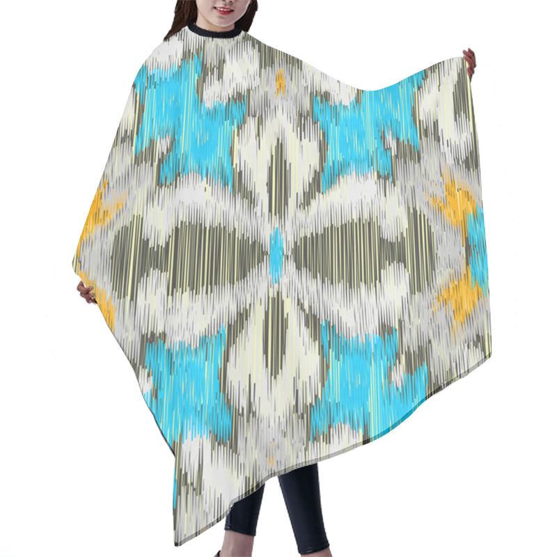 Personality   Ikat Seamless Pattern Hair Cutting Cape