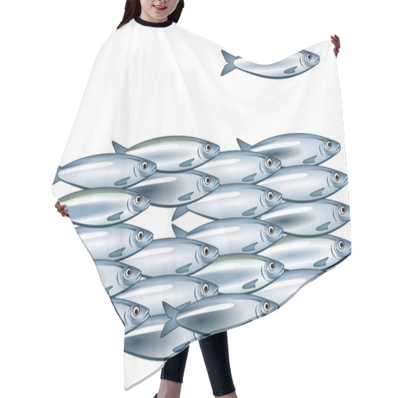 Personality  Sardine Shoal Hair Cutting Cape