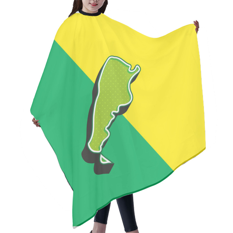 Personality  Argentina Green And Yellow Modern 3d Vector Icon Logo Hair Cutting Cape