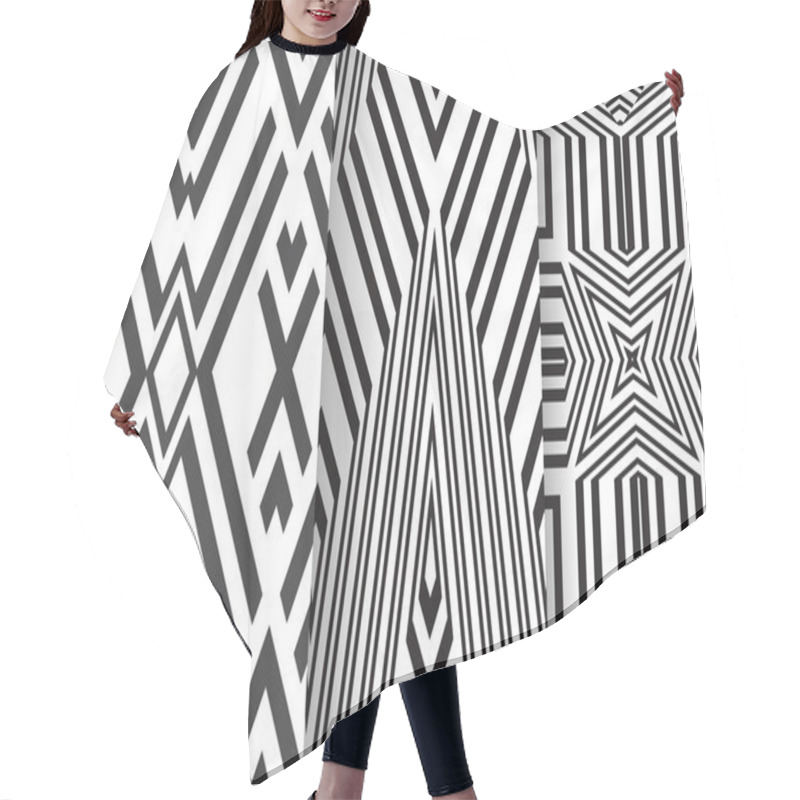 Personality  Set Of 3 Abstract Patterns Hair Cutting Cape