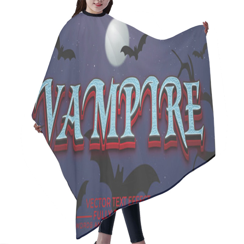 Personality  Vampire Editable Text Effect Template Hair Cutting Cape