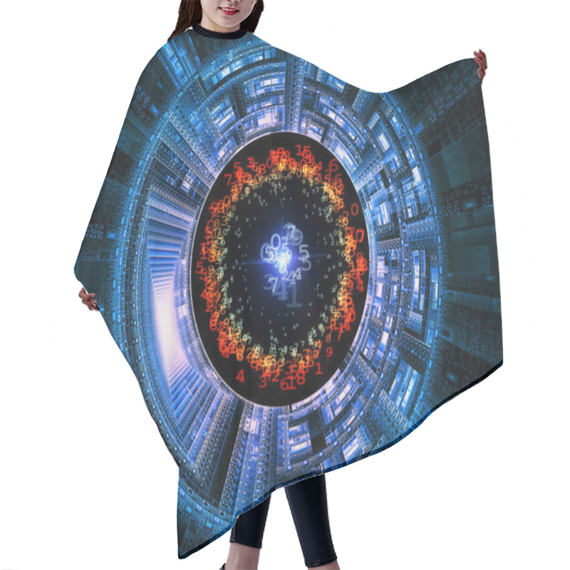 Personality  Abstract Digital World Background Hair Cutting Cape