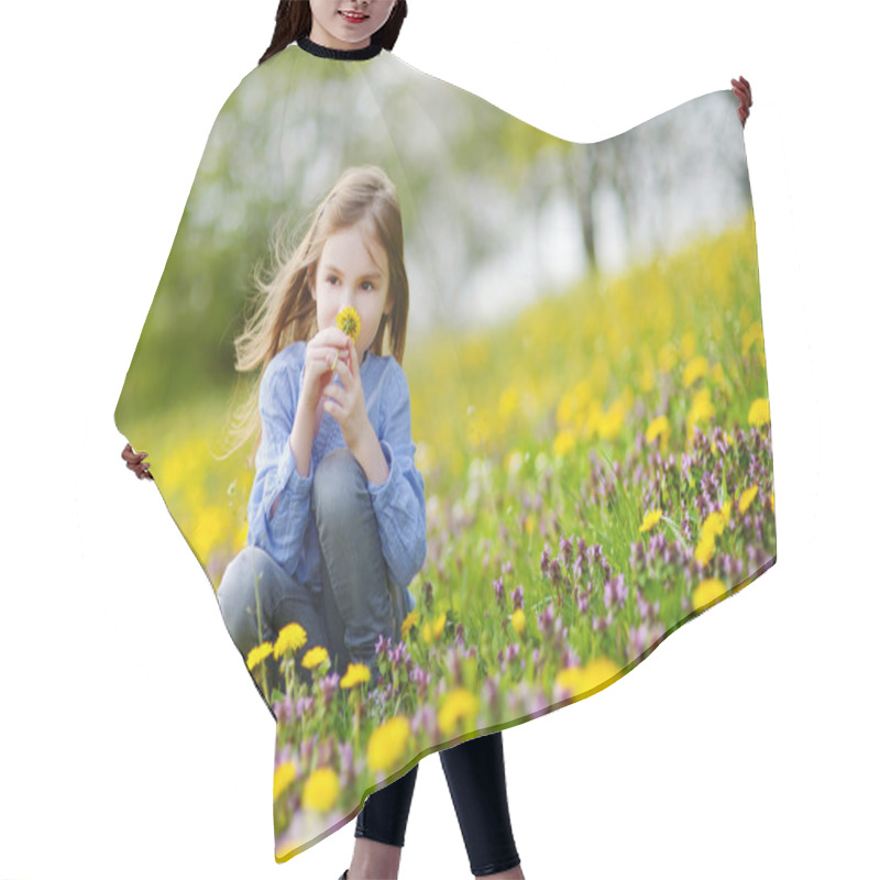 Personality  Little Girl In Blooming Dandelion Flowers Hair Cutting Cape