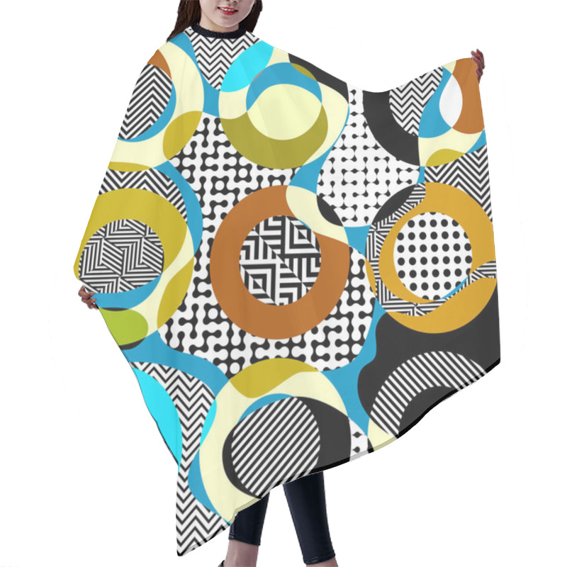 Personality  Classic Polka Dot Pattern In A Patchwork Collage Style. Hair Cutting Cape