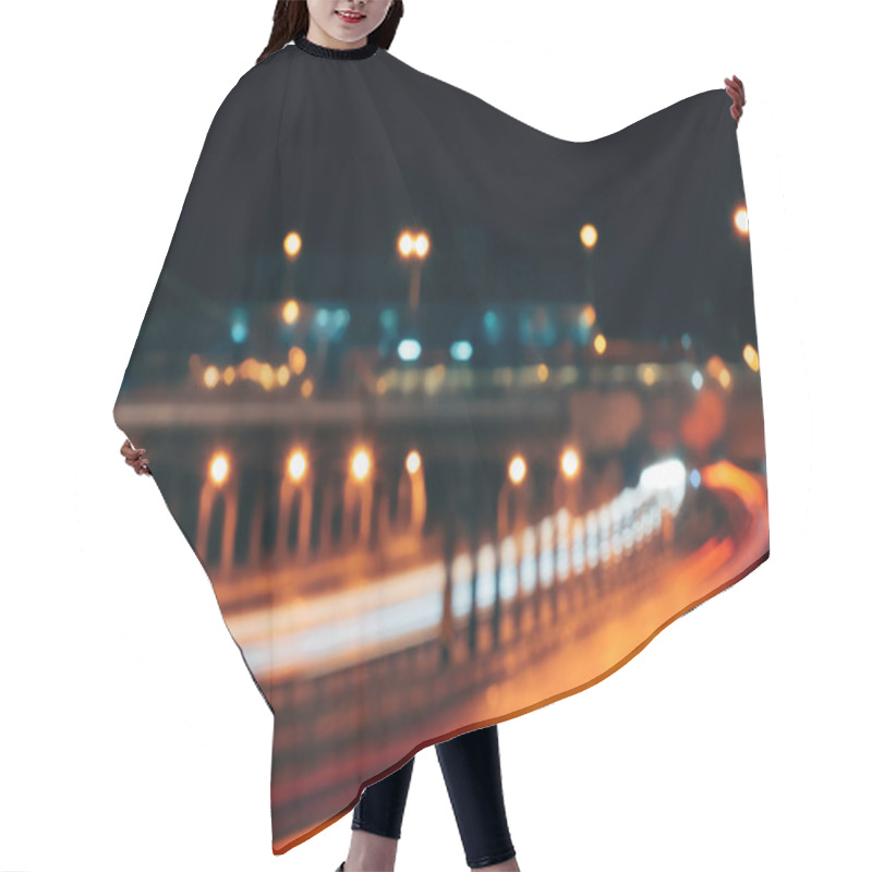 Personality  Blurred View Of Night City Street And City Lights Hair Cutting Cape