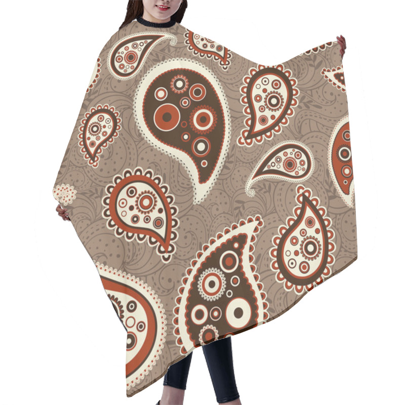 Personality  Vector Pattern Of Traditional Oriental Elements Paisley Hair Cutting Cape