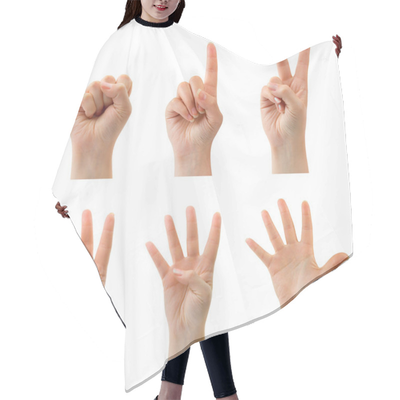 Personality  Counting Hands (0 To 5) Hair Cutting Cape