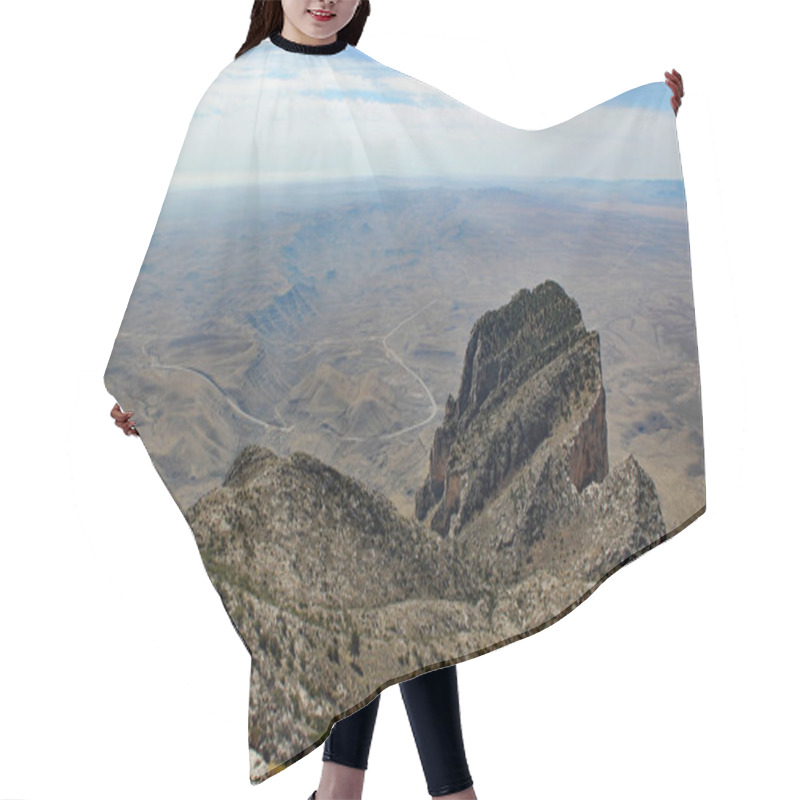 Personality  Aerial View: The Wonderful And Fascinating Landscape Of Texas - View From Guadalupe Peak / Highest Mountain In Texas Hair Cutting Cape