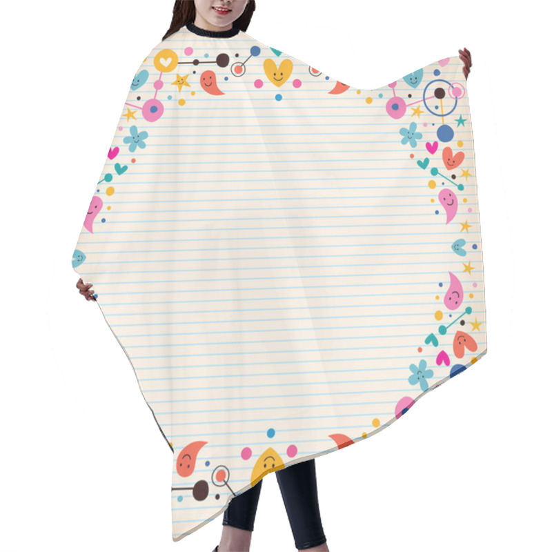 Personality  Hearts, Dots, Flowers And Stars Frame Hair Cutting Cape