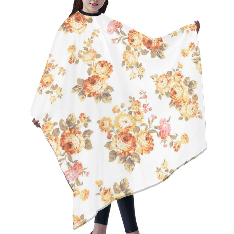 Personality  Rose Flower Pattern, Hair Cutting Cape