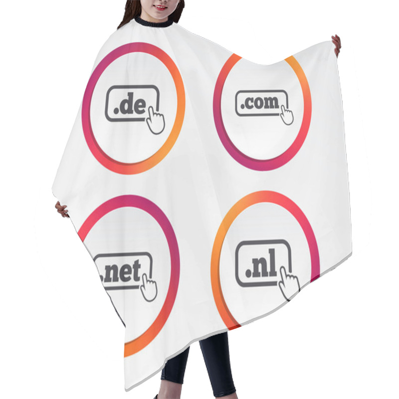 Personality  Top-level Internet Domain Icons On White Background Hair Cutting Cape