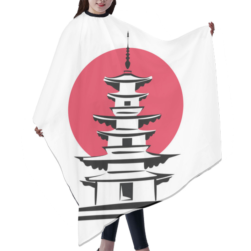 Personality  Pagoda, Japan Symbol Hair Cutting Cape