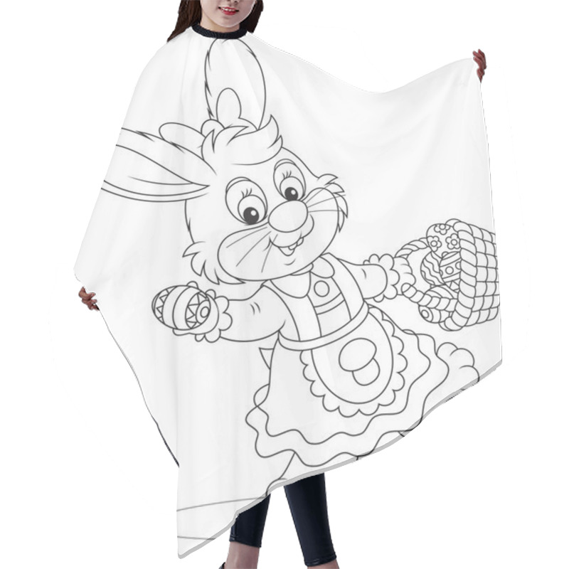 Personality  Easter Bunny With A Basket Of Eggs Hair Cutting Cape