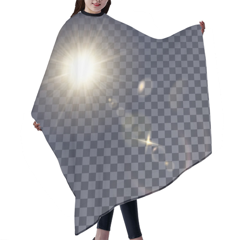 Personality  Shining Beige Vector Sun With Lens Effects Hair Cutting Cape