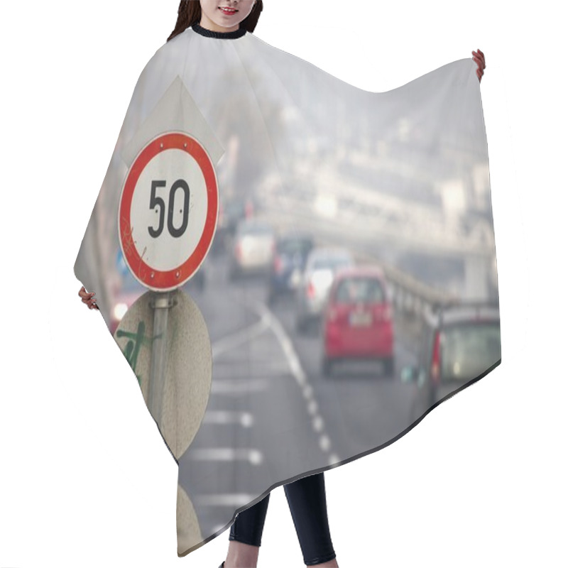 Personality  Speed Limit Traffic Sign Hair Cutting Cape