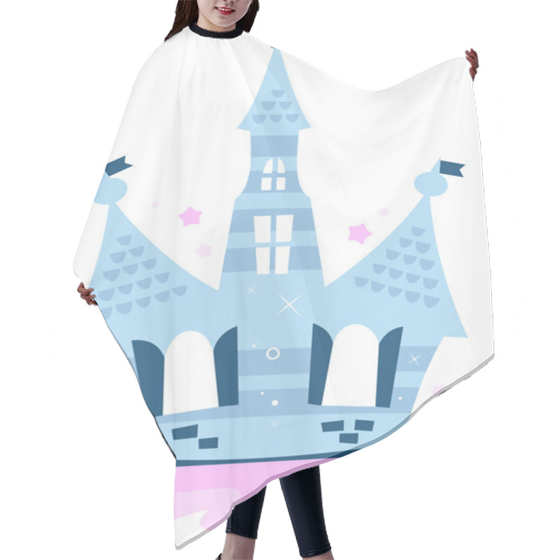 Personality  Princess Sky Castle Isolated On White ( Blue ) Hair Cutting Cape