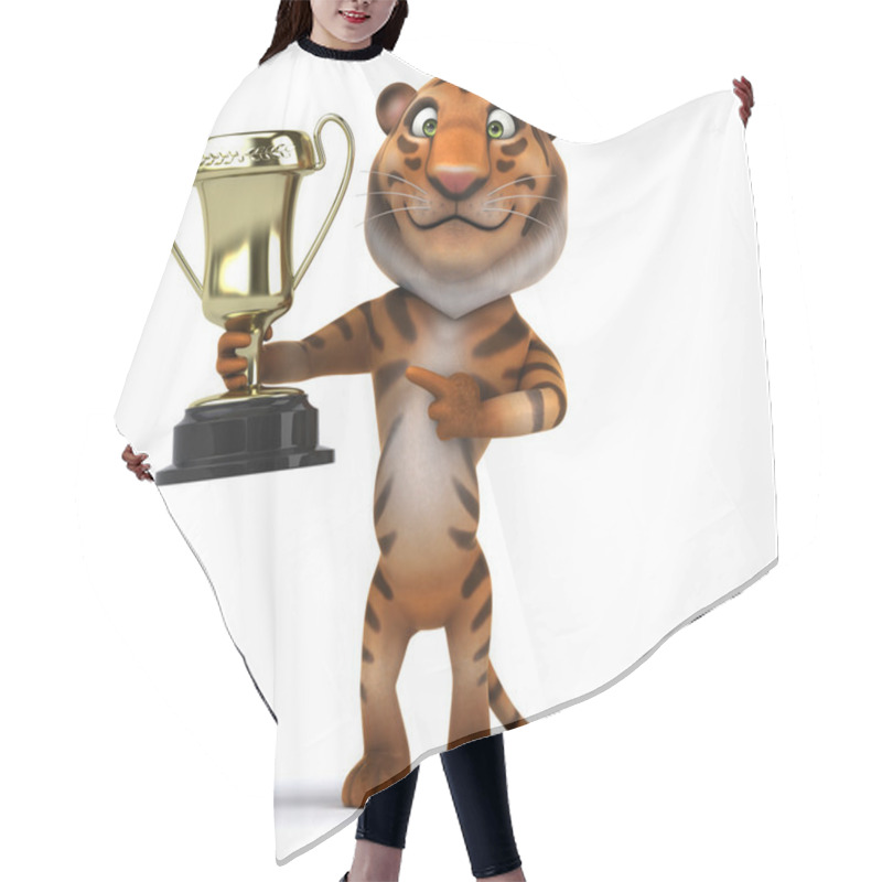 Personality  Fun Tiger With Trophy Hair Cutting Cape