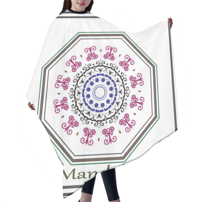 Personality  Beautiful Mandala Vector Design. Hair Cutting Cape