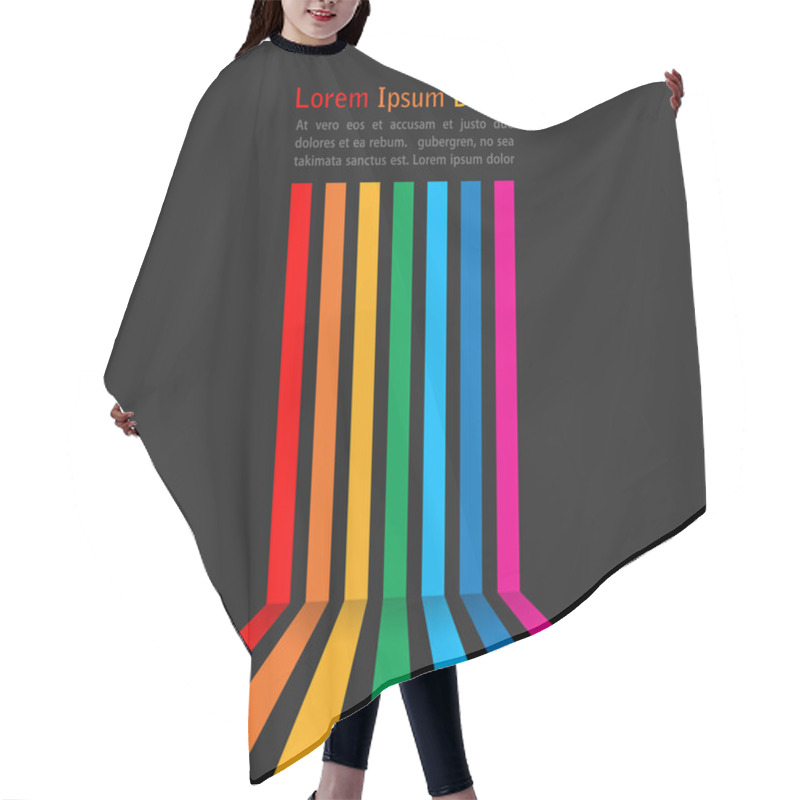 Personality  Rainbow Stripes On Dark Background Hair Cutting Cape