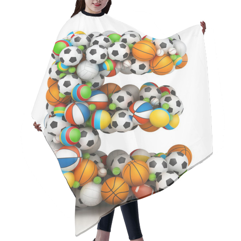 Personality  Letter E, Gaming Balls Alphabet Hair Cutting Cape