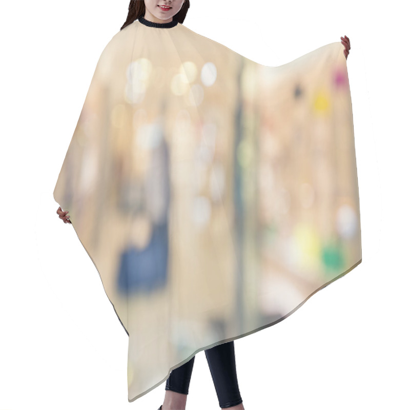 Personality  Blurred Clothing Store Front With Woman's Fashion Hair Cutting Cape