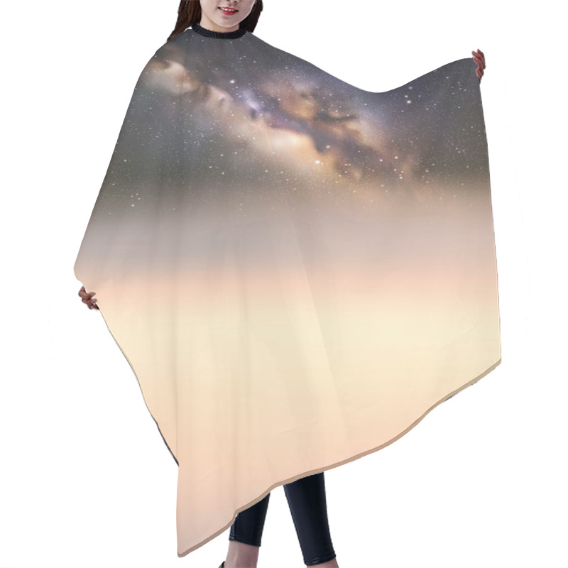 Personality  Clouds And Starry Sky. Natural Background With Fog Waves And Milky Way Hair Cutting Cape