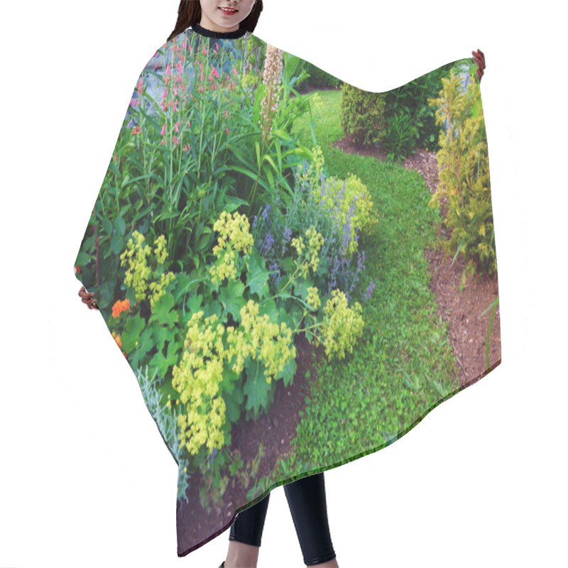 Personality  Lush Blooming Summer Garden With Path Hair Cutting Cape