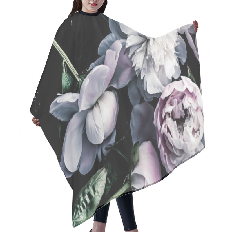 Personality  Pastel Peony Flowers As Floral Art Background, Botanical Flatlay And Luxury Branding Hair Cutting Cape