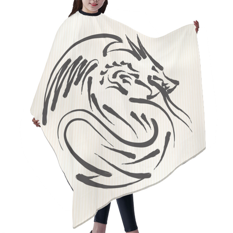 Personality  Chinese Style Calligraphy For The Year Of Dragon Hair Cutting Cape