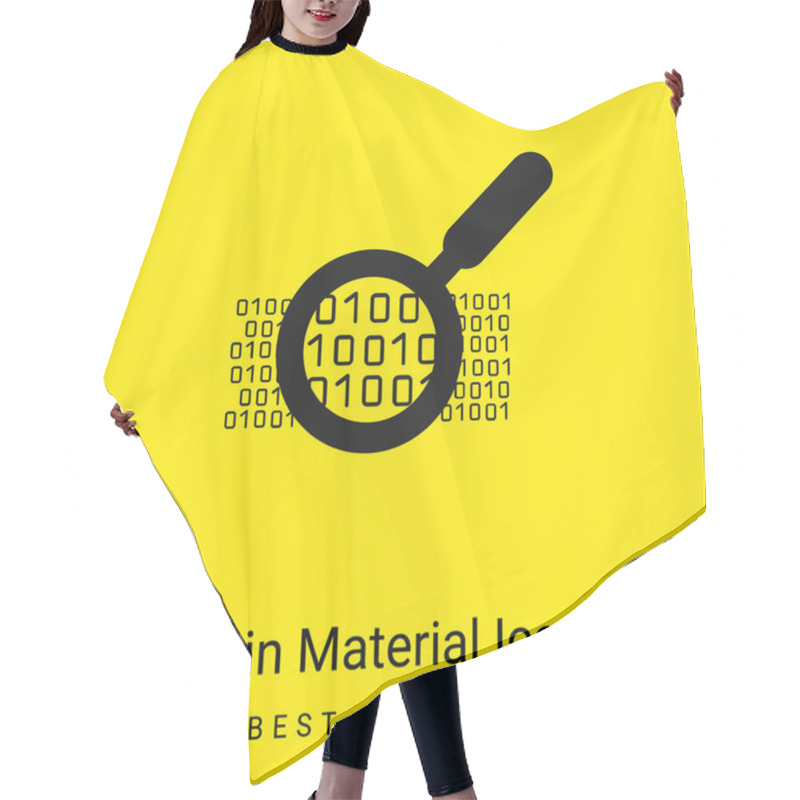 Personality  Binary Data Search Symbol Minimal Bright Yellow Material Icon Hair Cutting Cape