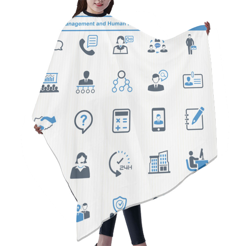 Personality  Management And Human Resource Icons - Set 2 Hair Cutting Cape