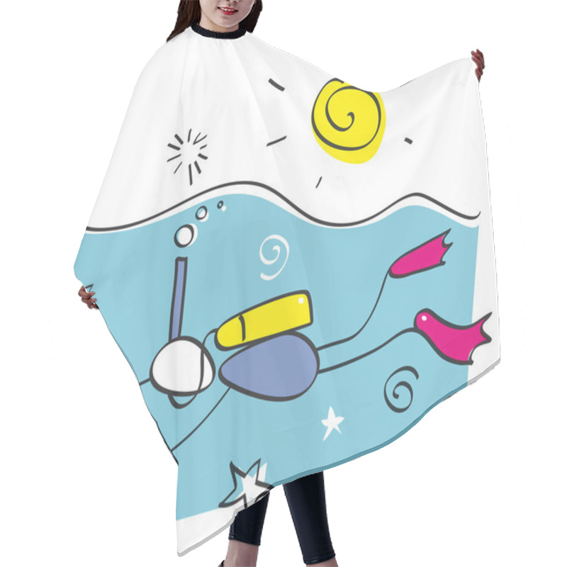 Personality  Funny Snorkeling Guy Hair Cutting Cape