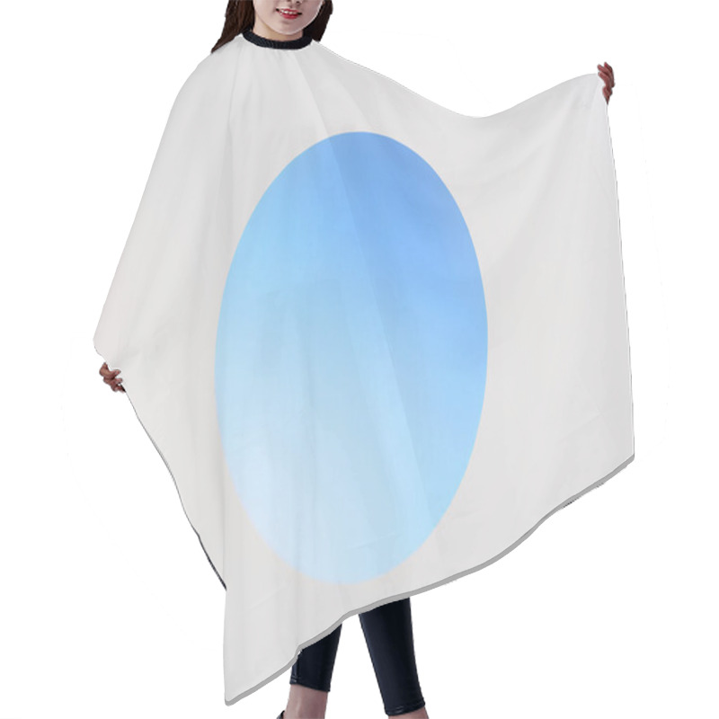 Personality  Round Blue Hole With Copy Space On Grey Hair Cutting Cape