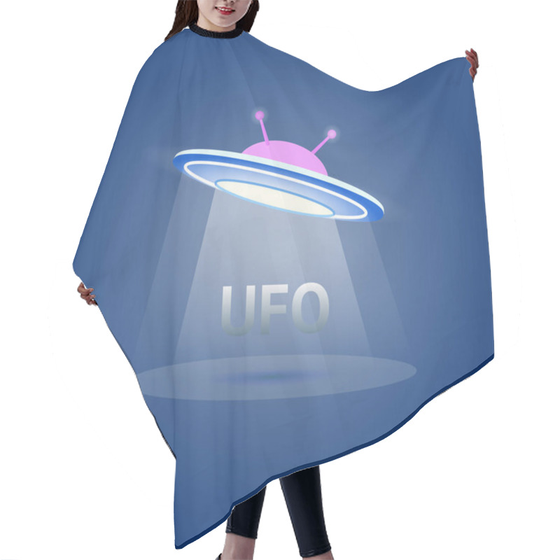 Personality  UFO Flying Saucer Icon Isolated. Ufo Logo Element. Ufo Vector Illustration On White Background. Cartoon Style. Liens Icon. Flying Saucer Concept. Hair Cutting Cape