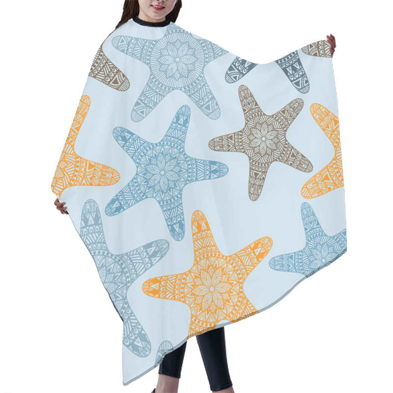 Personality  Pattern With Doodle Stars Hair Cutting Cape