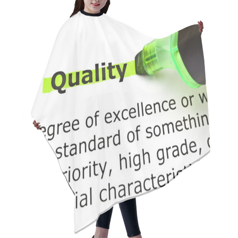 Personality  Quality Highlighted In Green Hair Cutting Cape