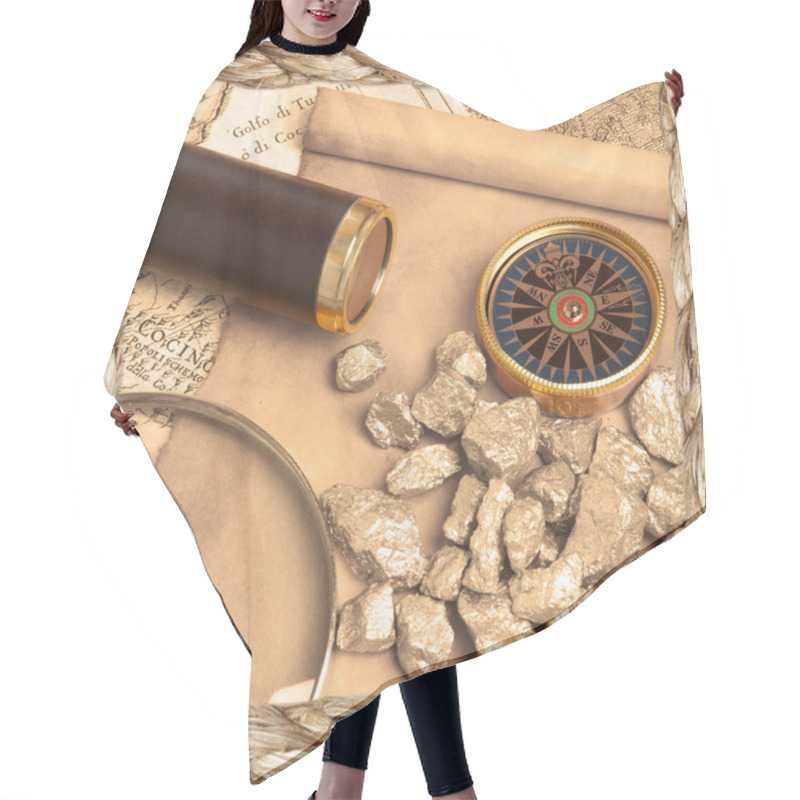 Personality  Antique Map Hair Cutting Cape