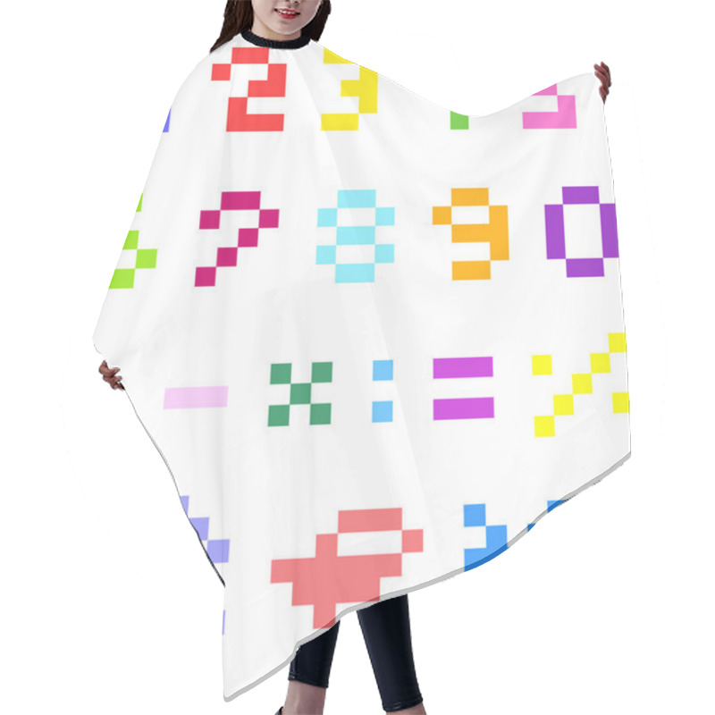 Personality  Pixel Numbers Hair Cutting Cape