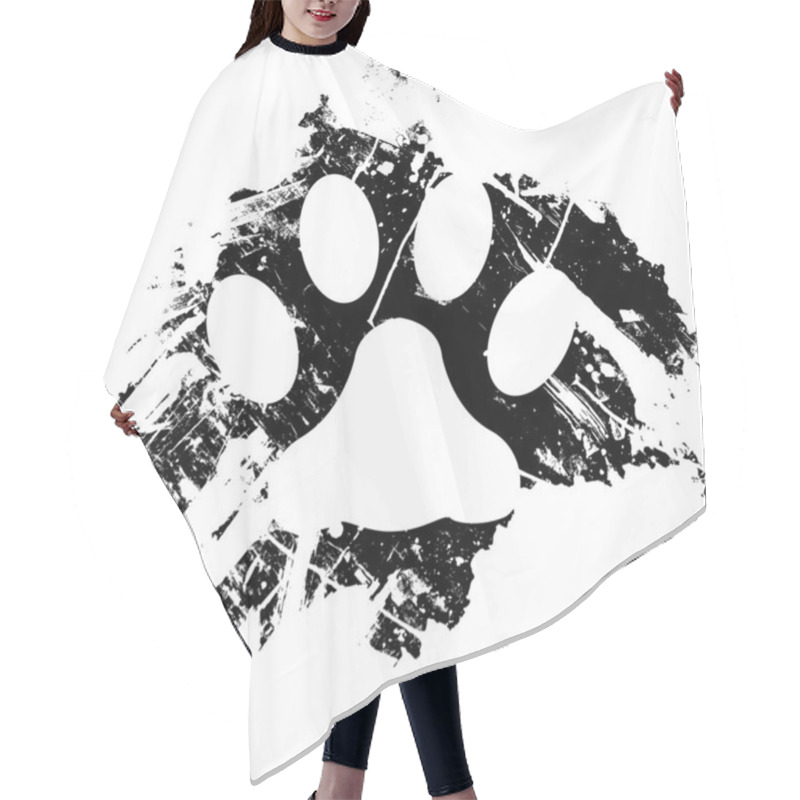 Personality  Grunge Paw Print Vector Hair Cutting Cape