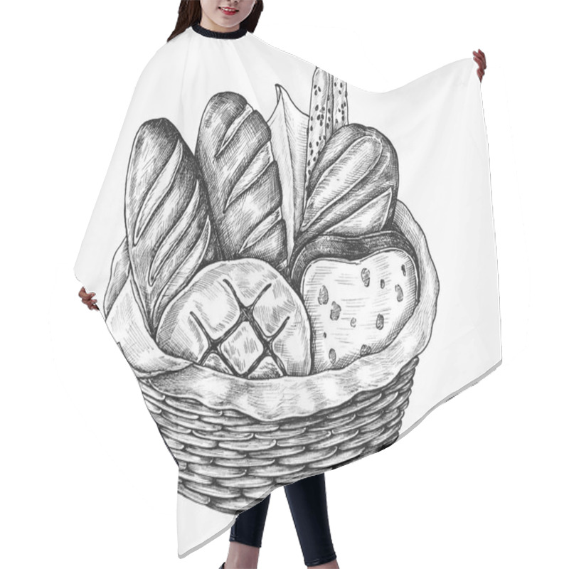 Personality  Hand-drawn Bread Basket Hair Cutting Cape