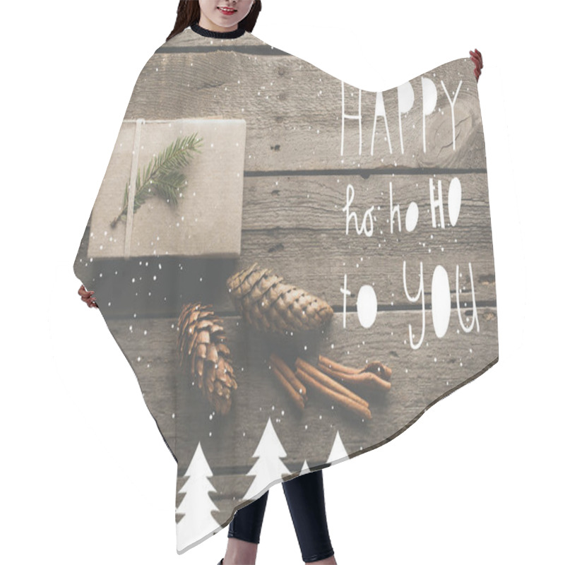 Personality  Christmas Gift With Pine Cones Hair Cutting Cape