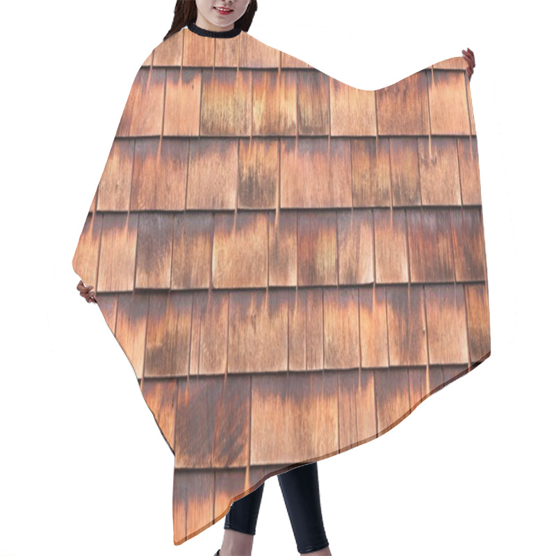 Personality  Westen Red Cedar Shingles Natural Texture Pattern Hair Cutting Cape