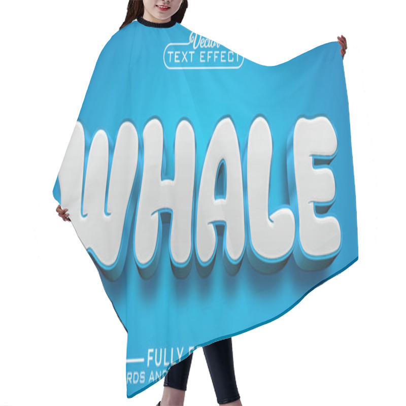 Personality  Cartoon Whale Editable Text Effect Template Hair Cutting Cape