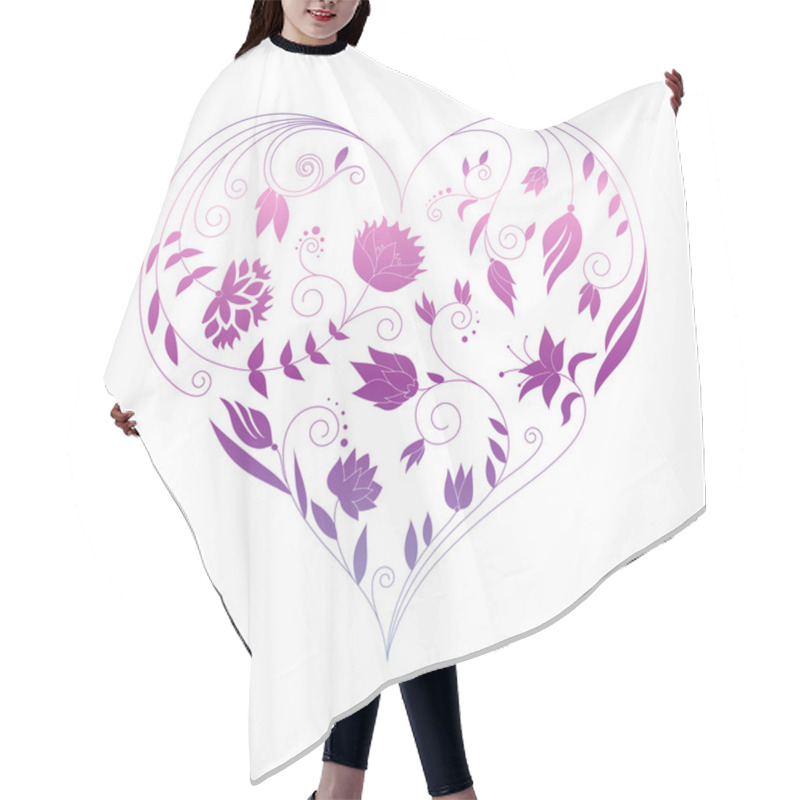 Personality  Floral Heart Hair Cutting Cape