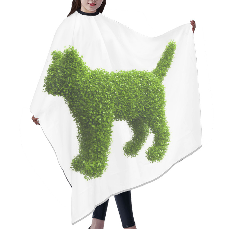 Personality  Animal Silhouette Of Green Leaves. Cat. Hair Cutting Cape