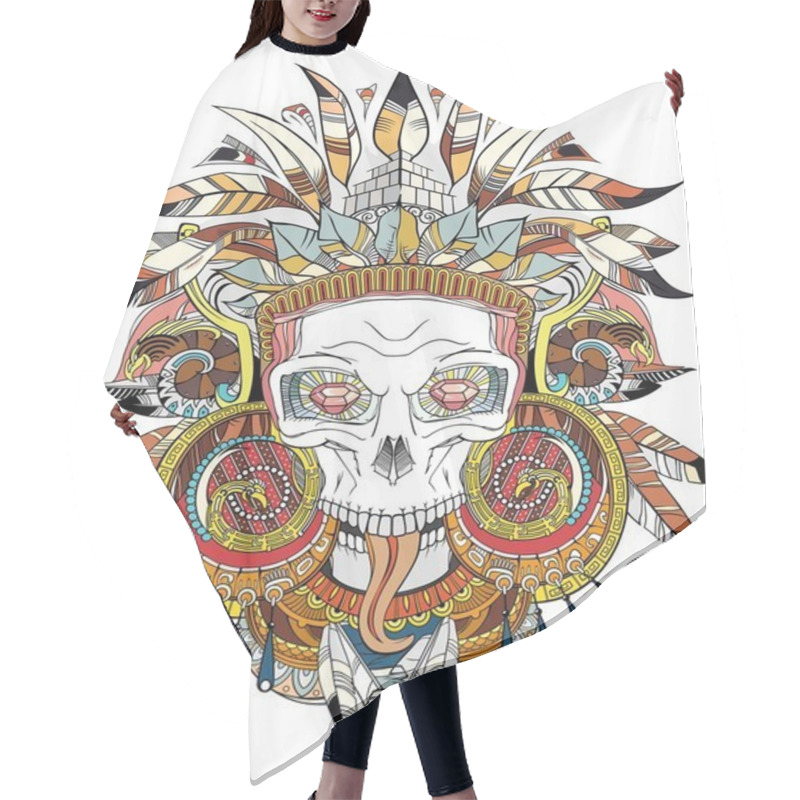 Personality  Aztec Indian Skull Hair Cutting Cape